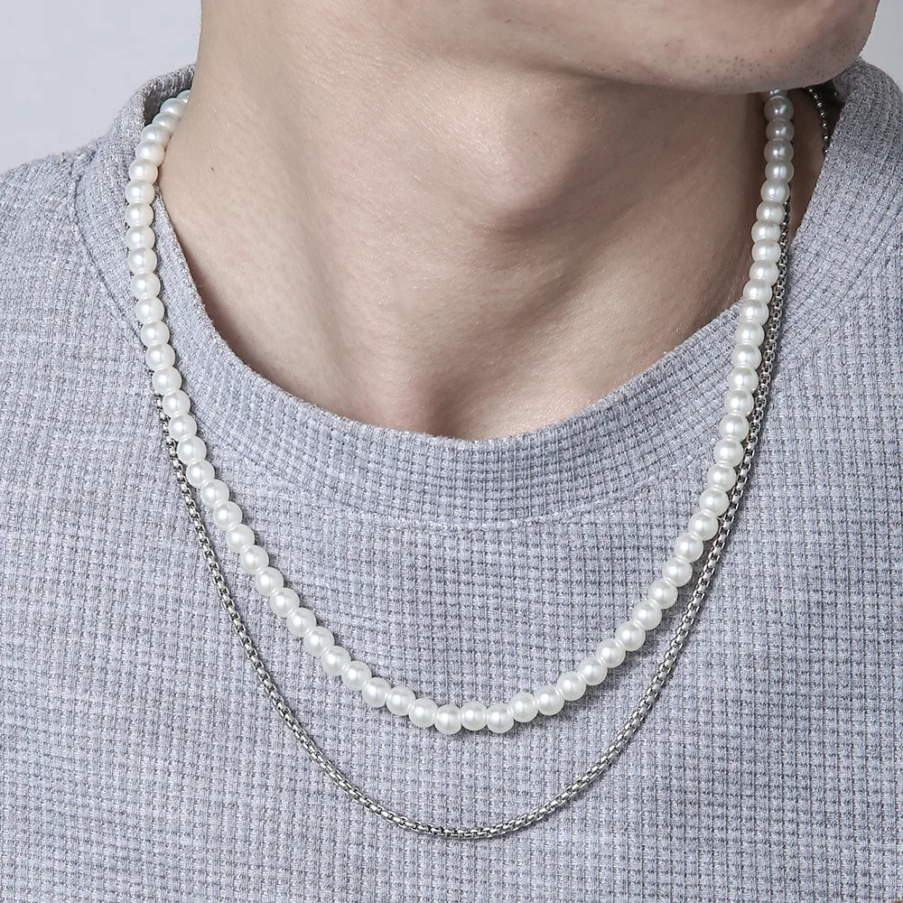 Natural Pearl Minimalist Pendant Women Necklaces Jewelry Dainty Gold Cross Pearl Necklace Men Women