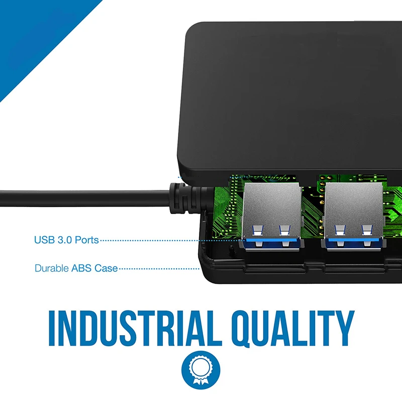 Adapter For Laptop PC High Speed USB 3.0 Hub External 4 Ports