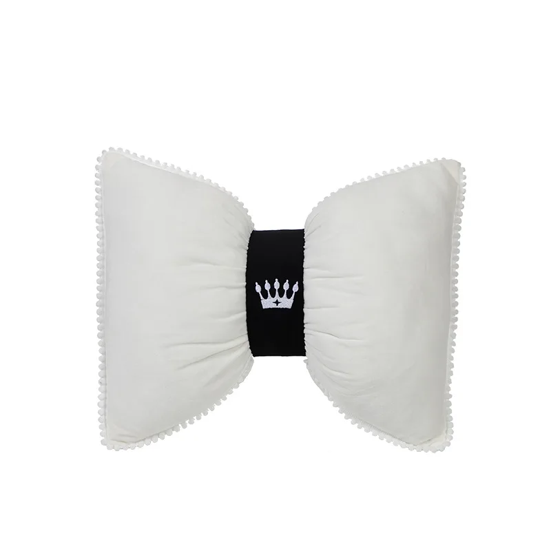 Four seasons general camellia bow car head pillow waist support car plush pillow neck pillow automotive supplies