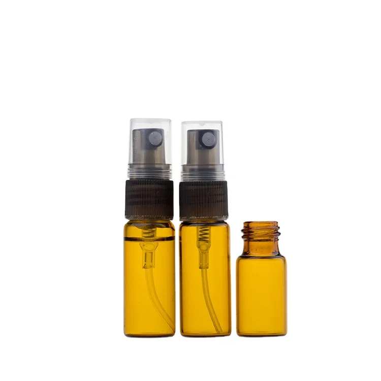 3ml 5ml clear small pocket spray glass bottle with pump dispenser