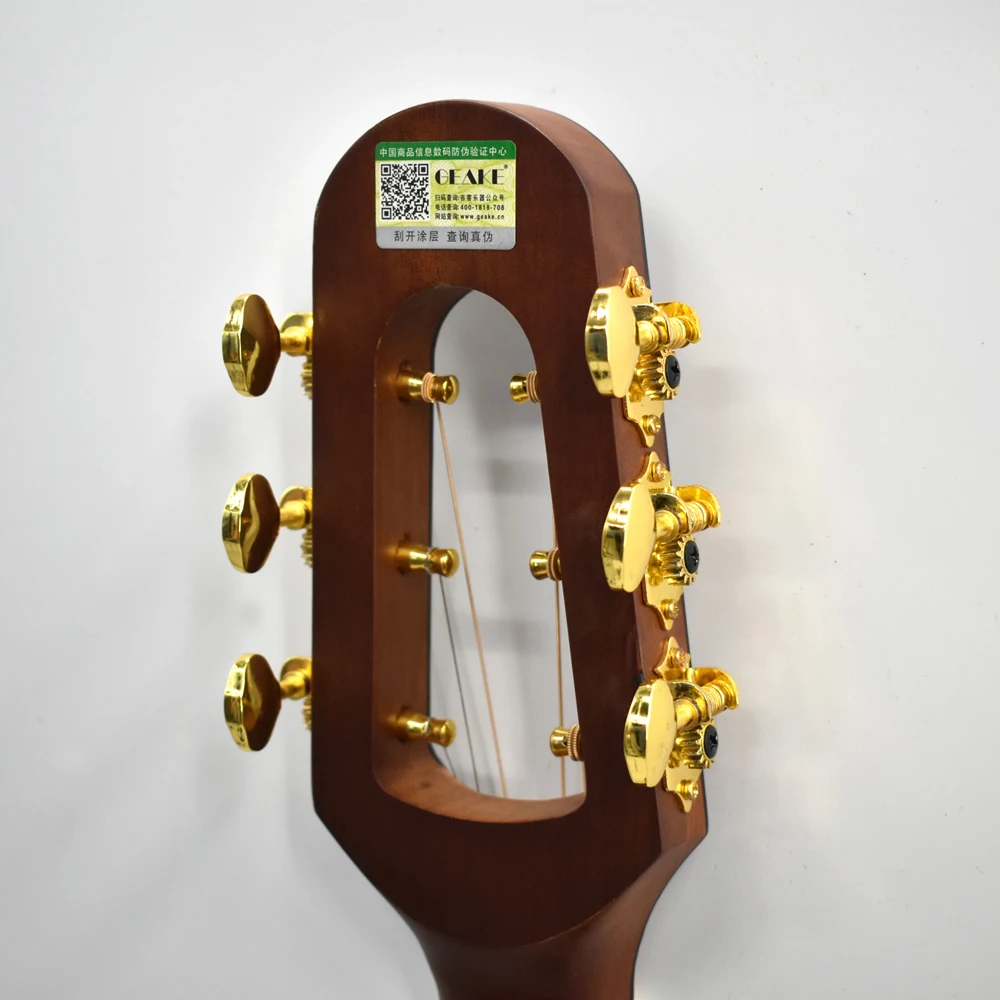 40inch Auditorium Geake JD-10NC Armrest Design High Quality Solid Acoustic Guitar with Three Sound Holes