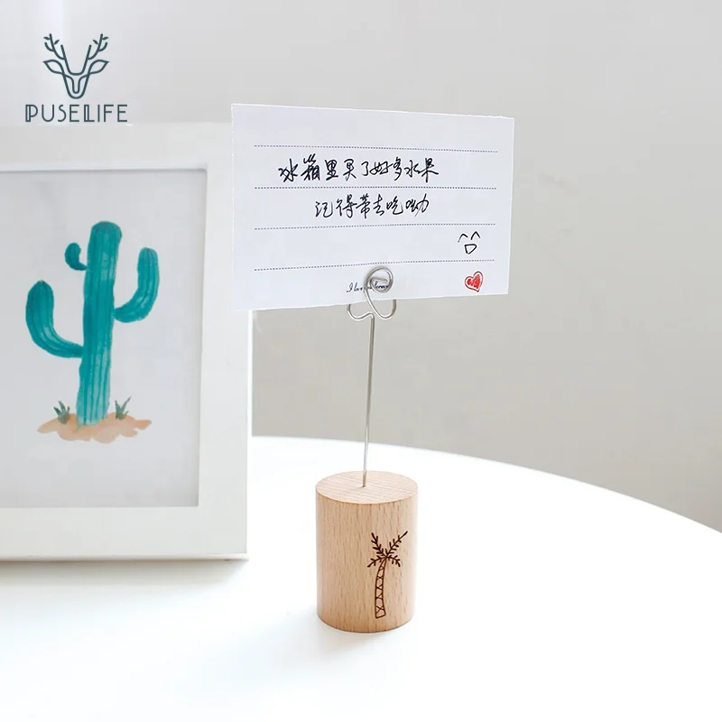 Mini Wooden photo memo Clip Cube Memo Paper Clip