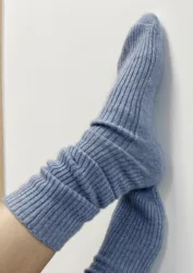 OEM high quality rib knit cashmere socks bed cashmere socks for women