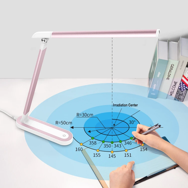 7W 400lm Metal Color Eye Caring 3-step Dimmable LED Folding Table Desk Light Health Dimming Study Lamp For Student
