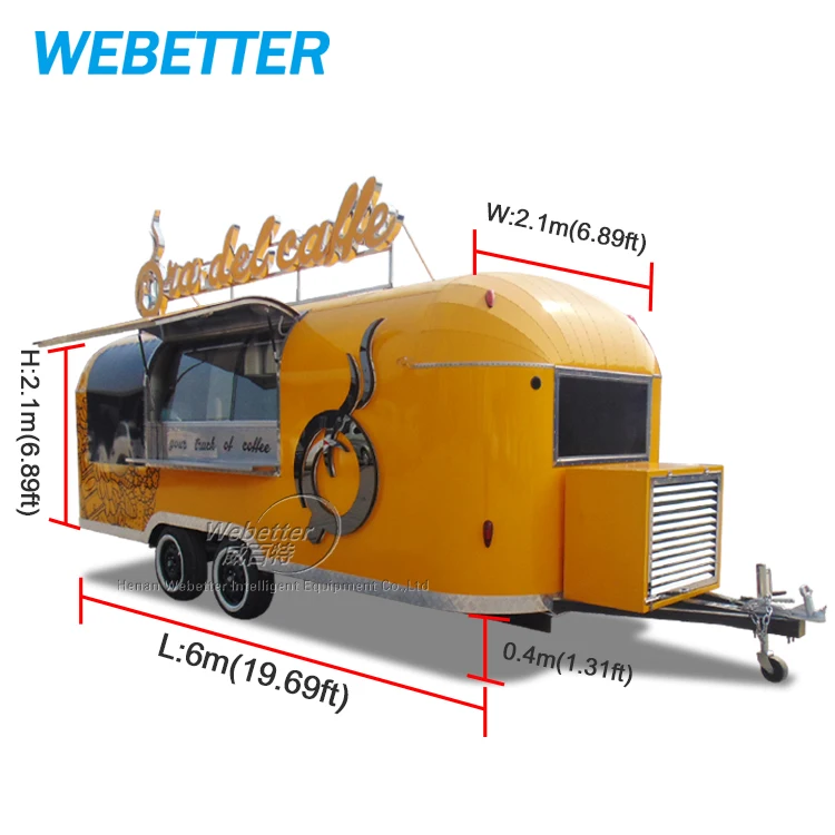 Airstream remolque snack machines bbq fast food trucks fully equipped mobile kitchen coffee ice cream food trailer for sale usa