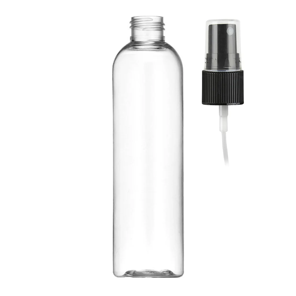 100 мл 120 150 200 250 ПЭТ-пластик круглая пулевая бутылка с прозрачным распылителем 24 мм белым черным мелким
