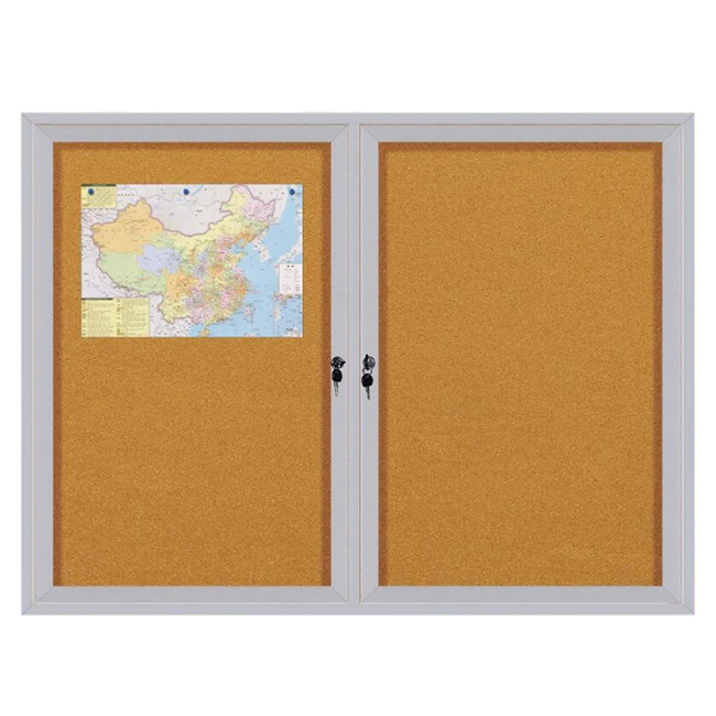 lockable notice board school cork board stairway pin board