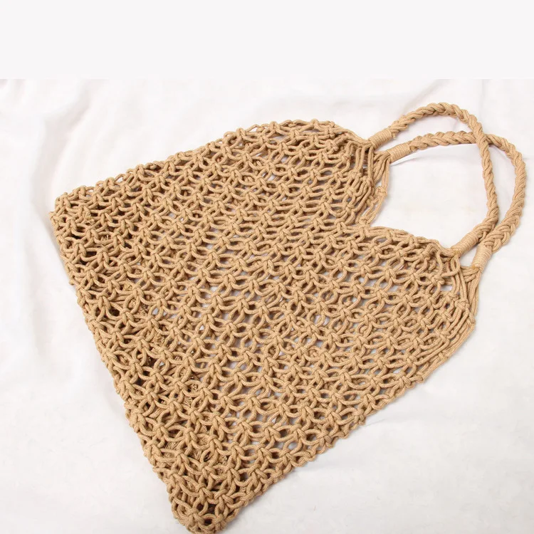 Ins Hot Lady Cotton Hollow Out Jute Macrame Handmade Clutch Bag Pattern