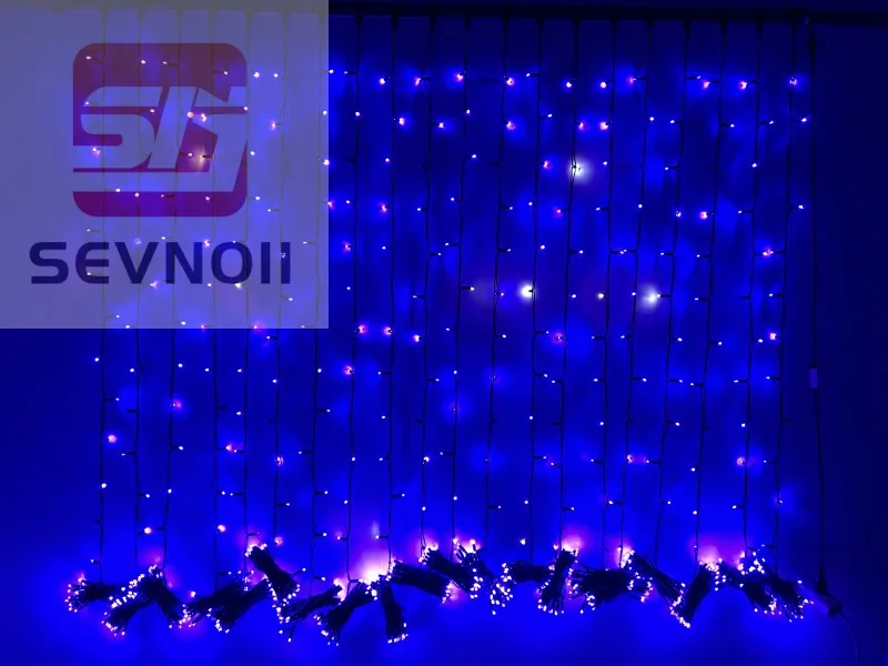 Holiday project light OEM customize outdoor waterproof CE RoHS Approve IP65 rubber cable led string light curtain lights