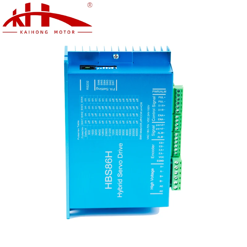 Kaihong 12N.m Smooth Running 18-70V AC Or 24-100V DC NEMA34 Closed Loop CNC Stepper Motor Controller Driver HBS86H