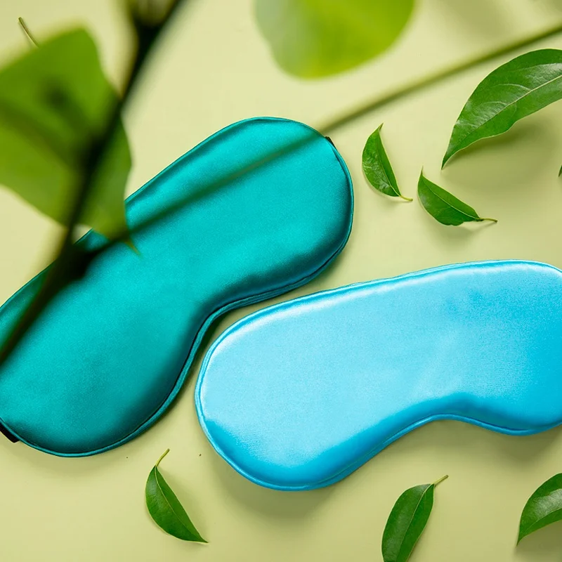 Customized Super Smooth Unisex silk satin Eye Mask for Airplane Hotel Sleep Eyemask