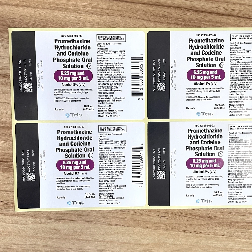 Wockhardt Labels Cough Syrup hi tech Multi-layer Folding Adhesive Sticker