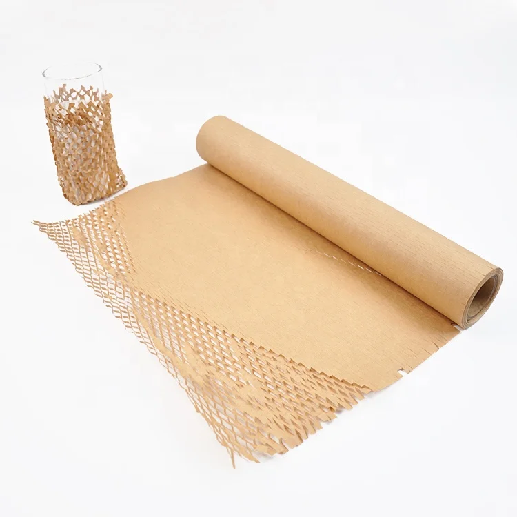 Custom manual wrapping machine glass packaging Honeycomb Cushioning Wrap kraft paper