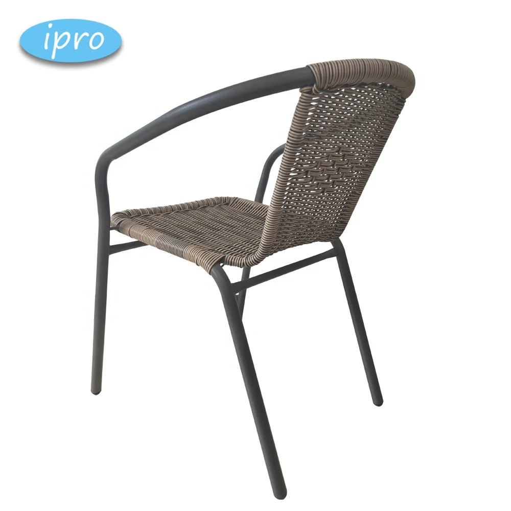 French Chairs Bistro Cheap Wicker Table And for Balcony Outdoor Furniture Power Coating Metal Garden Rattan Chair