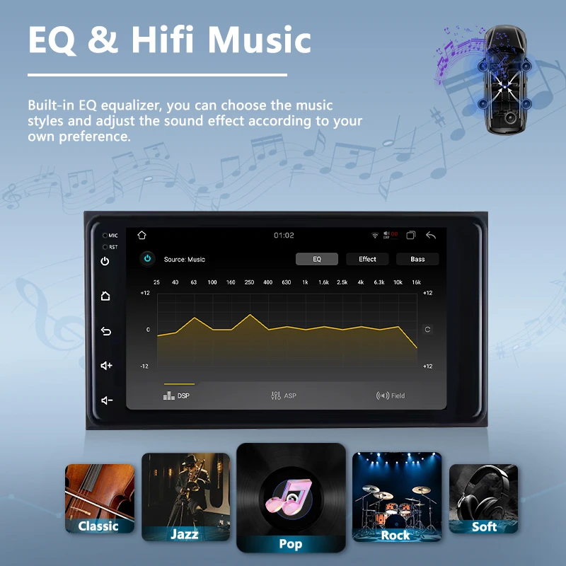 Factory N2 7 Inch 32GB Android Car IPS Touch Screen WIFI Radio Stereo Carplay Multimedia Player for Toyota with GPS Navigation