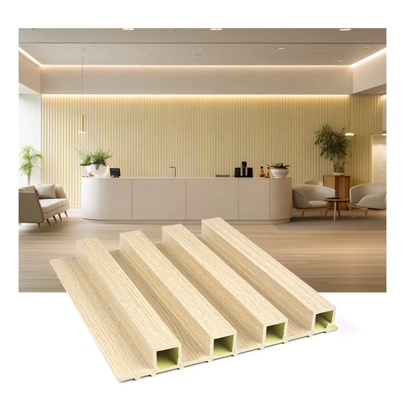 Wood plastic composite fluted boards high density decorative  wall cladding wpc outdoor wall panel