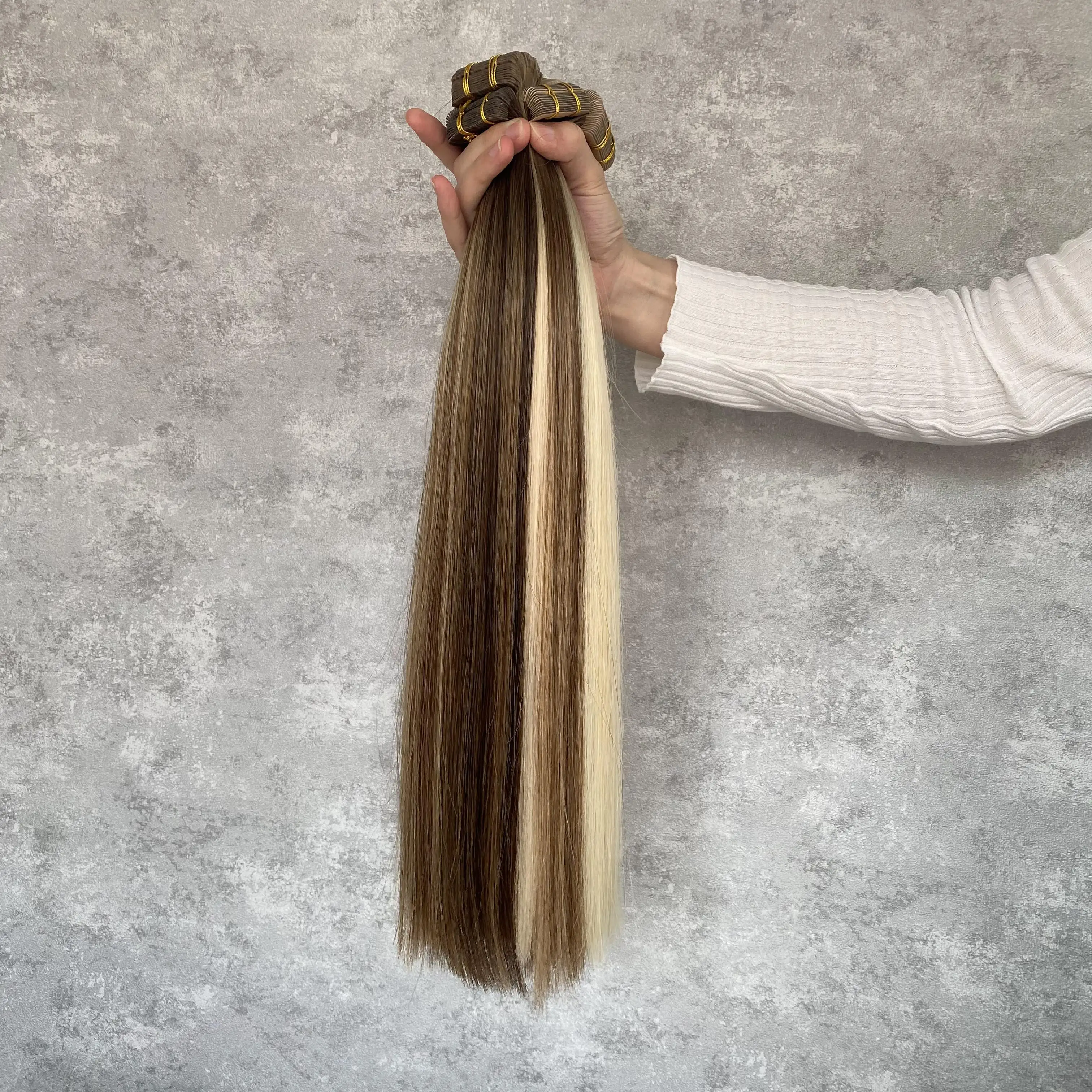 Wholesale Double Drawn Raw European Hair injected Tape in Extensions Cuticle Aligned Virgin Remy invisible Tape Hair Extensions