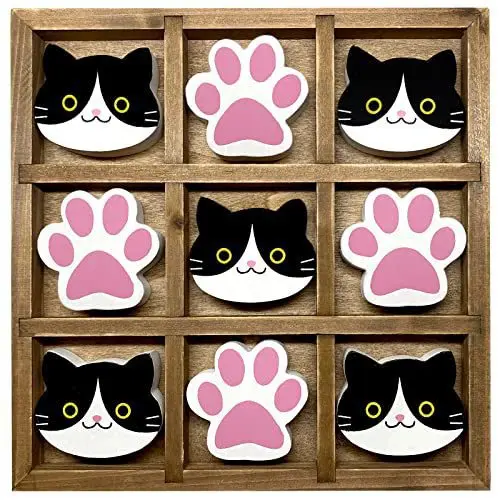 New Creative Tic Tac Toe Wooden Board Game OX Chess Games