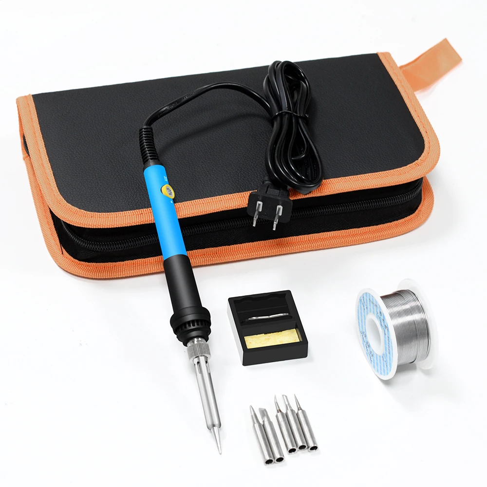 10pcs 60W adjustable temperature fast heating up electronic soldering iron hand tools kit for repairer