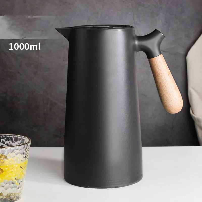 Wholesale 1000ml Capacity Insulation Coffee Kettle Home Jug Glass Inner Hot Water Bottle Thermos Hot Water Bottle Coffee Pot