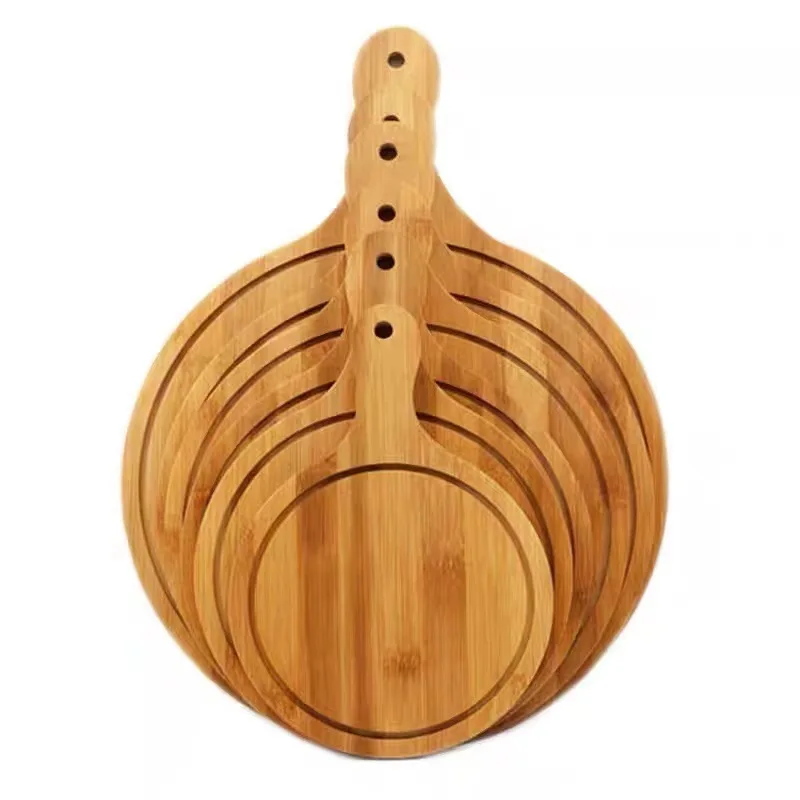 multi-dimension Natural wooden log pizza plate with handle cheese pizza pan