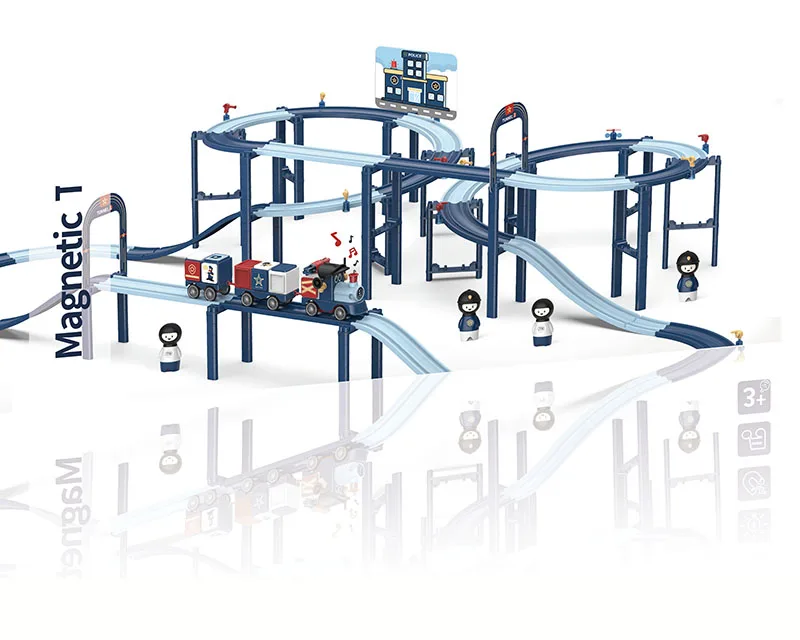 Railway Train Set DIY Assemble Toys magnetic toy Rail Train building block sets train rails Slot Toys