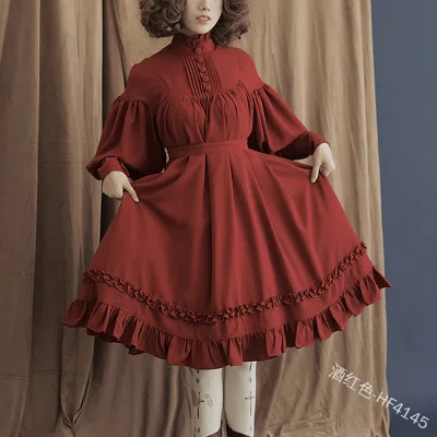 Готическое винтажное платье лолиты, женское платье принцессы в японском стиле, милое праздничное платье с рукавами-фонариками, милый карнавальный костюм.