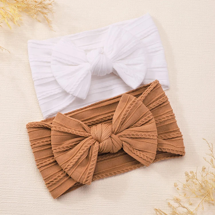 Summer Newborn Handmade Hair Accessories Baby Headbands Nylon Hairbands with Bows