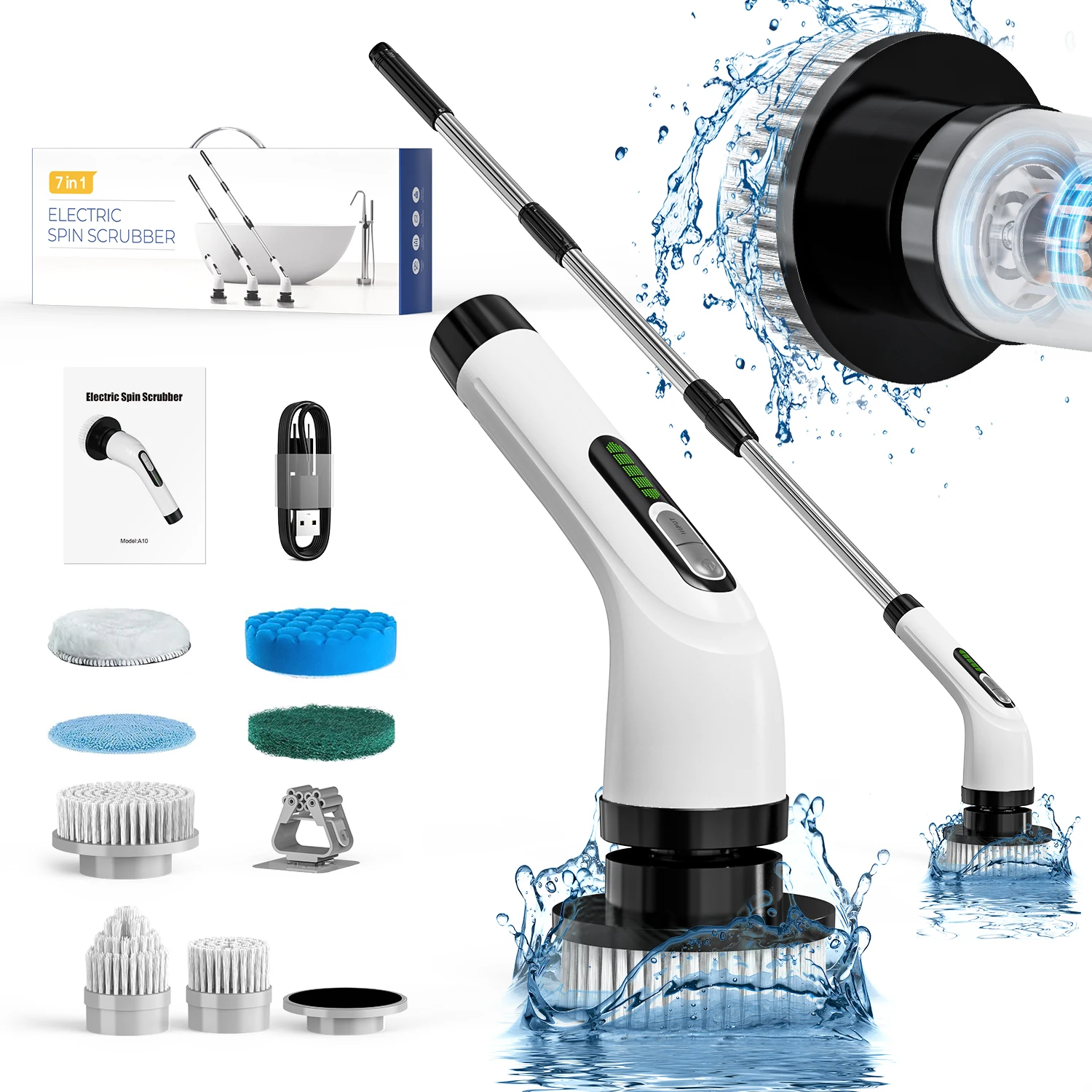 A10 Stainless Steel Scrubber Making Machine Electric Spin Scrubber Cleaning Brushes For Bathroom Kitchen