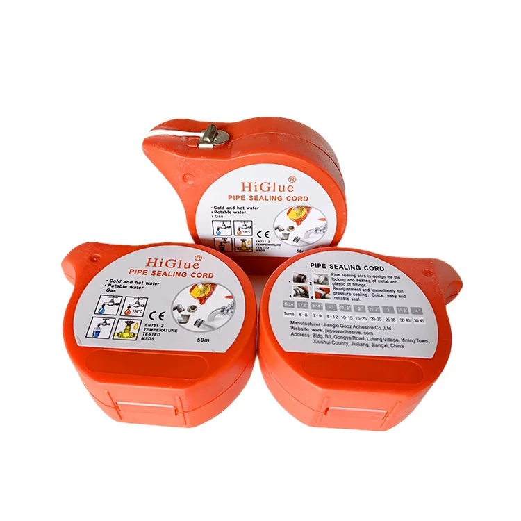 Higlue 50m  white sealing cord Pipe Thread Seal Tape PTFE Thread Sealant for Plumbing Pipes and Fittings