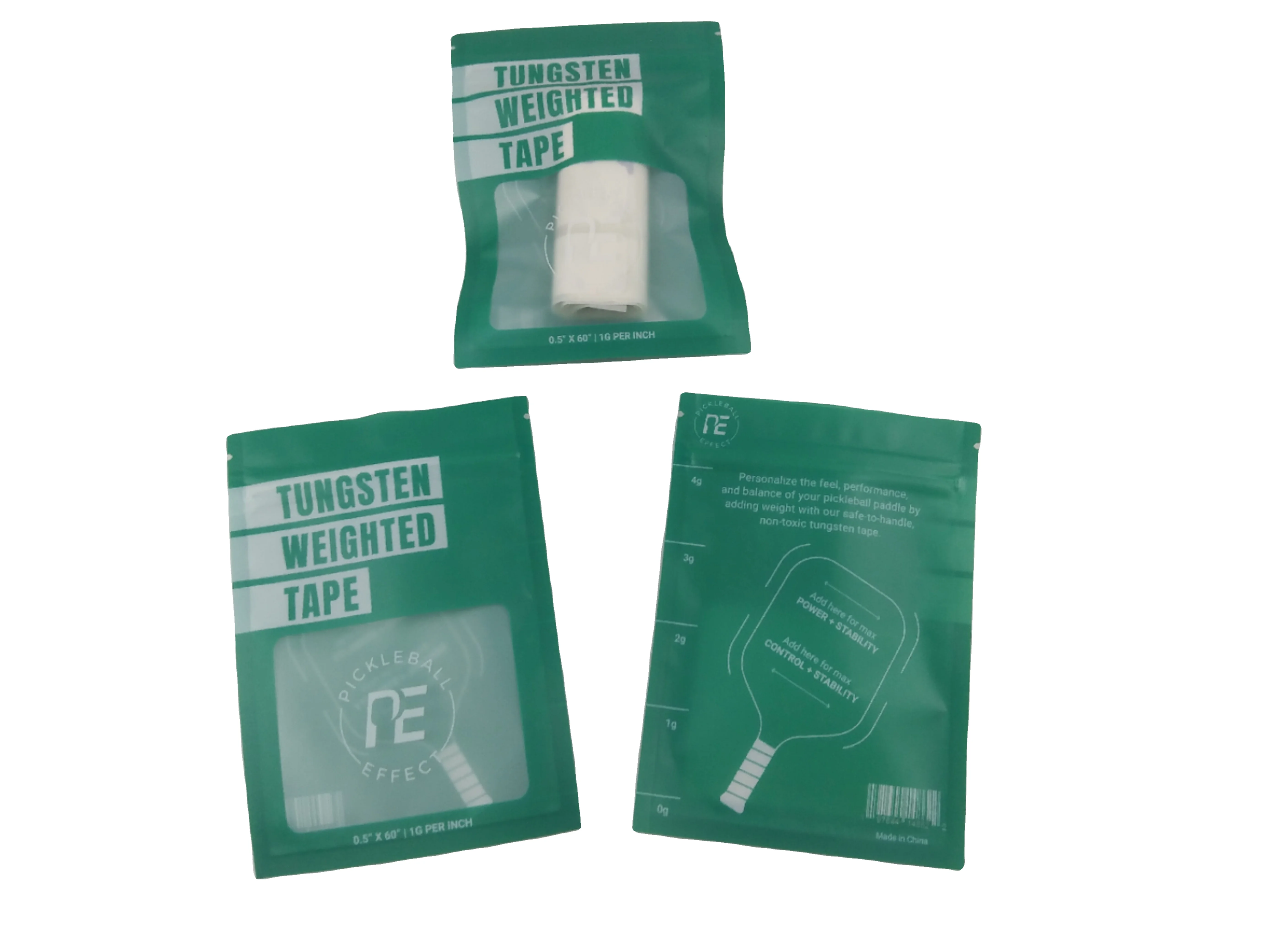 Matte Surface Smell Proof Zip Lock Pickleball Tape Sachets Customized Design Logo Sport Equipment Packaging