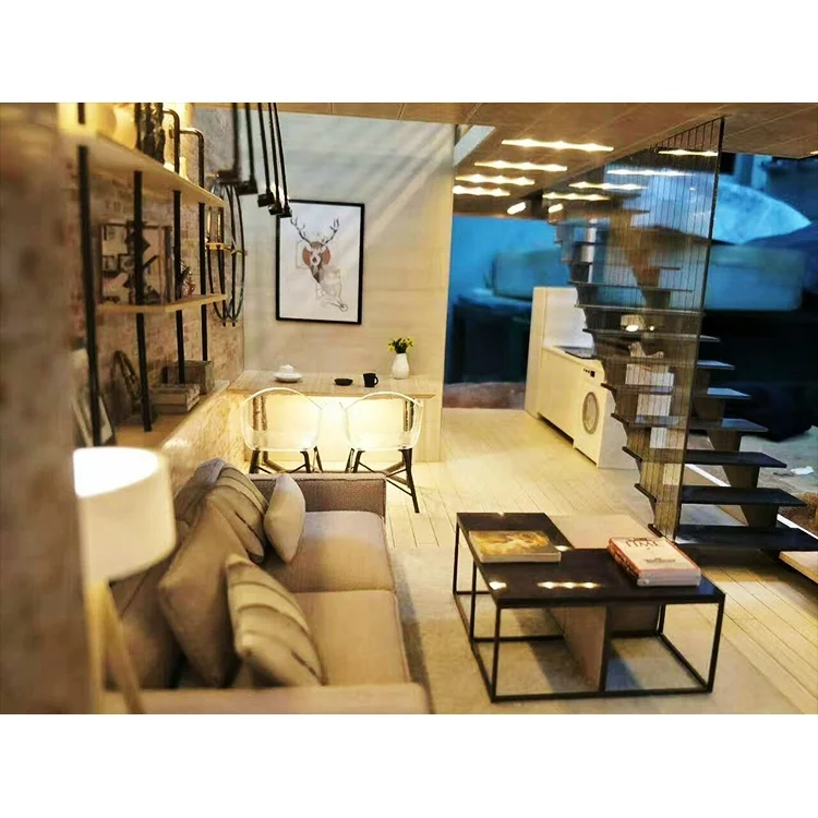 Миниатюрная модель фигурки домов в стиле архитектуры недвижимости