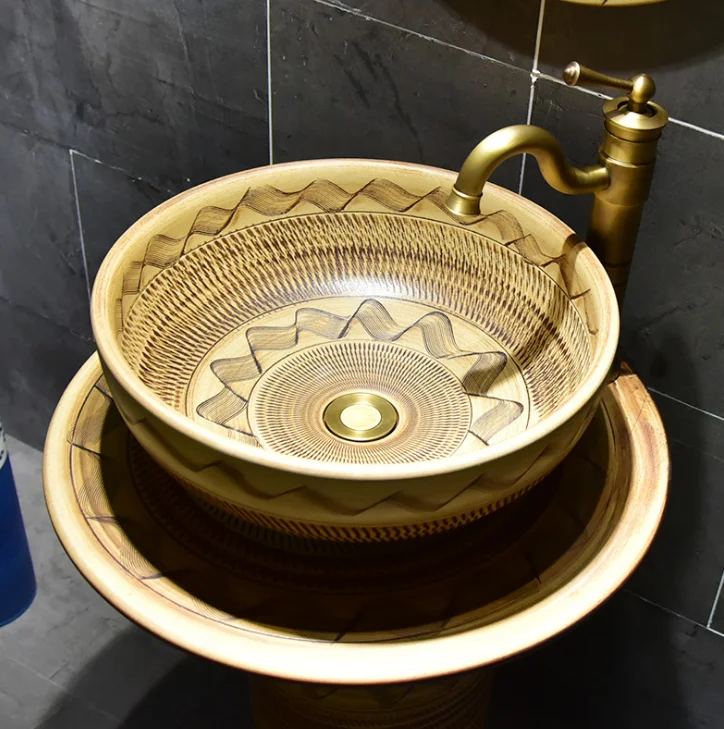 Wholesale New Hot Selling Ceramic Washing basins With Stand
