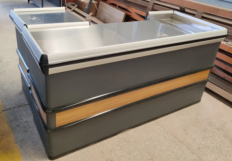 Multi Functional Corner Cashier  Desk  Counter Table Stainless Surface  Powder Coating Cash Register check out counter grocery