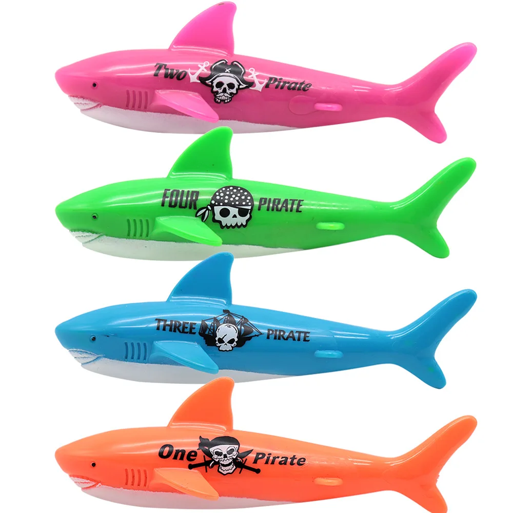 2023 summer kids pool swimming toys diving torpedo water toy dive toy pirate shark fish set