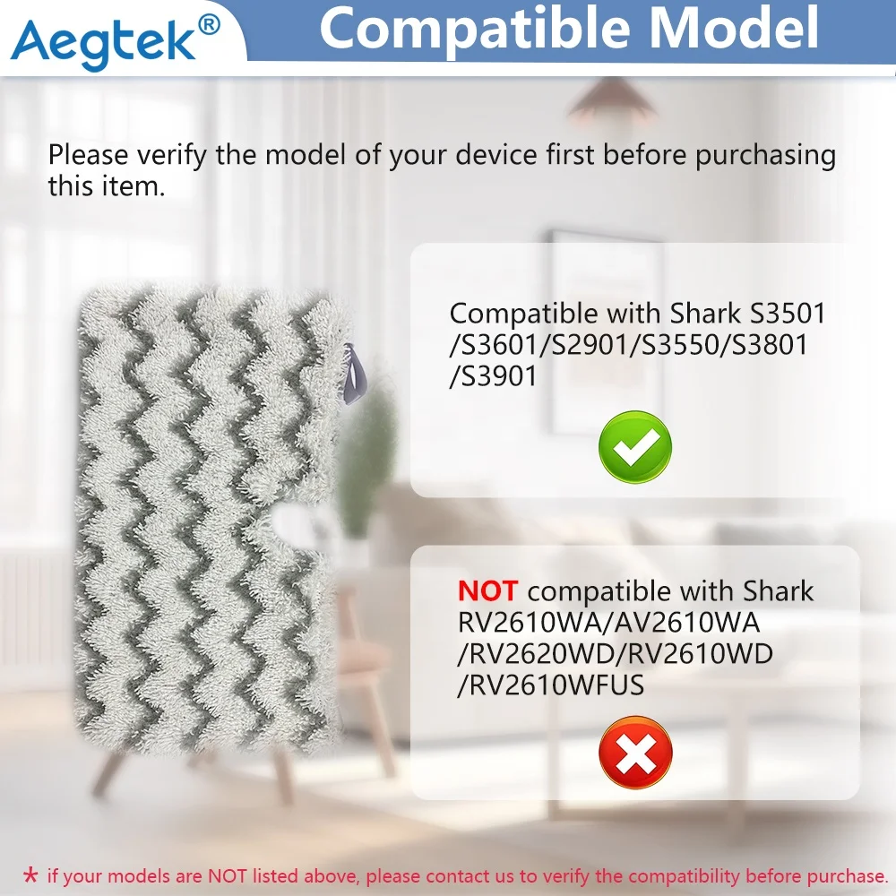 P186WJ Steam Mop and S3601J Dedicated Pads for Shark Vacuum Cleaner Manual/Electric/Battery Powered Household Replacement Parts