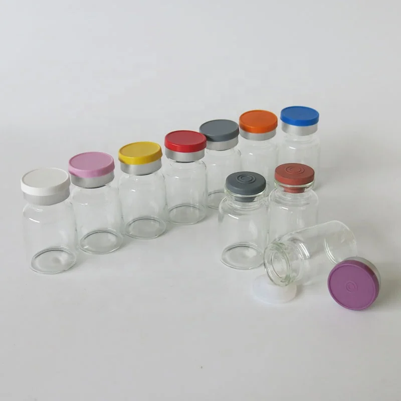 Hot 10ML Clear Injection Vial  Medicine Glass Bottle With Different Color Flip Off Cap Serum Bottle