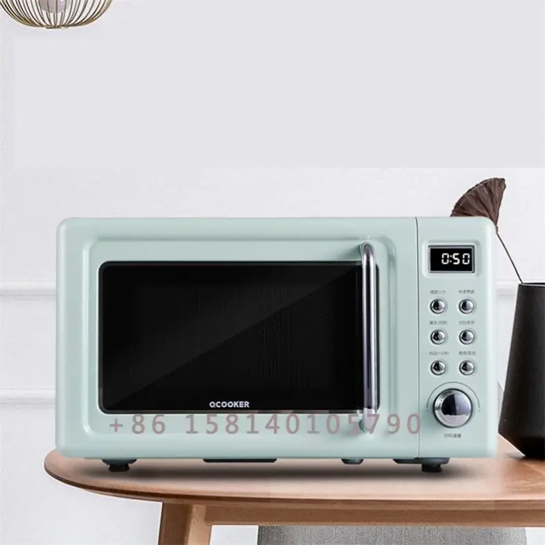 Glass Turntable Retro Countertop Power Level Microwave With LED Display Kitchen Electric Microwave Oven