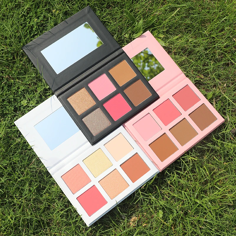 Ochain Custom Private Label Face Highlighting Contour Makeup Powder Waterproof  Pressed Matte Powder Blush Contour Palette