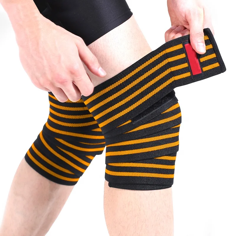 Nylon Knee Wraps Elastic Knee Bandage For Powerlifting Squatting