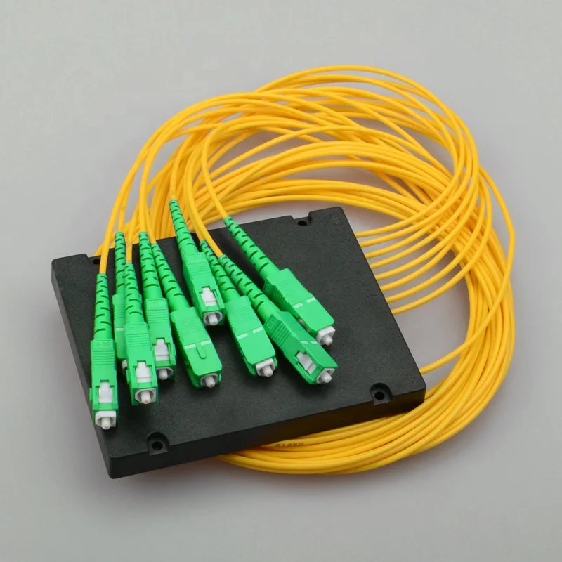 1:8 SC UPC APC ABS Box Fiber PLC Splitter 1X8 Single Mode Pembagi ABS Module Optical Pigtail 1M 1.5m Splitter