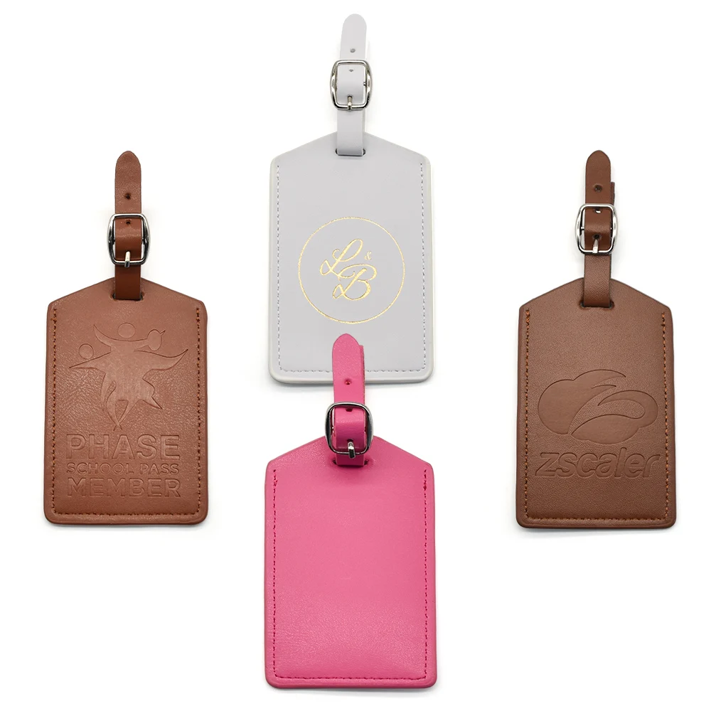 Custom logo multi-color plane boarding pass suitcase tag checked boarding travel waterproof leather luggage tag