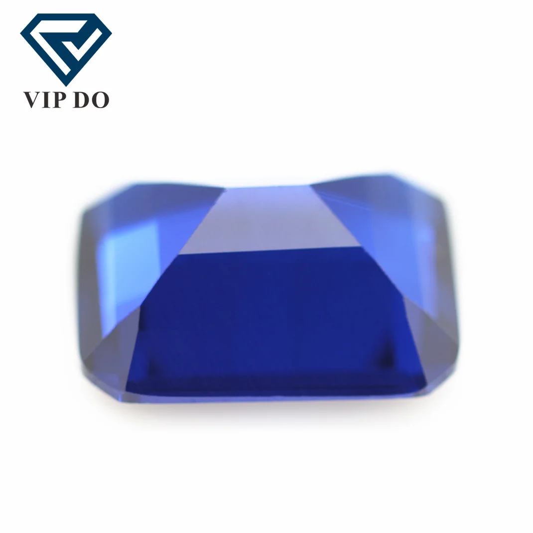 Rectangle octagon step cut 113# blue spinel loose gemstones emerald cut synthetic spinel 113# spinel sapphire blue gemstones