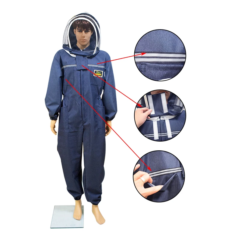 Профессиональный пчелиный костюм, костюм для пчеловодства, защитный хлопковый костюм с вуалью для ограждения для сельскохозяйственных работников