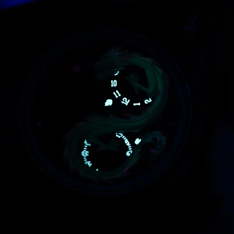 Custom 3D Chinese Mechanical Genus Golden Dragon Wrist Watch For Men Celestial Dragon Logo Serie Moving Automaton Watch