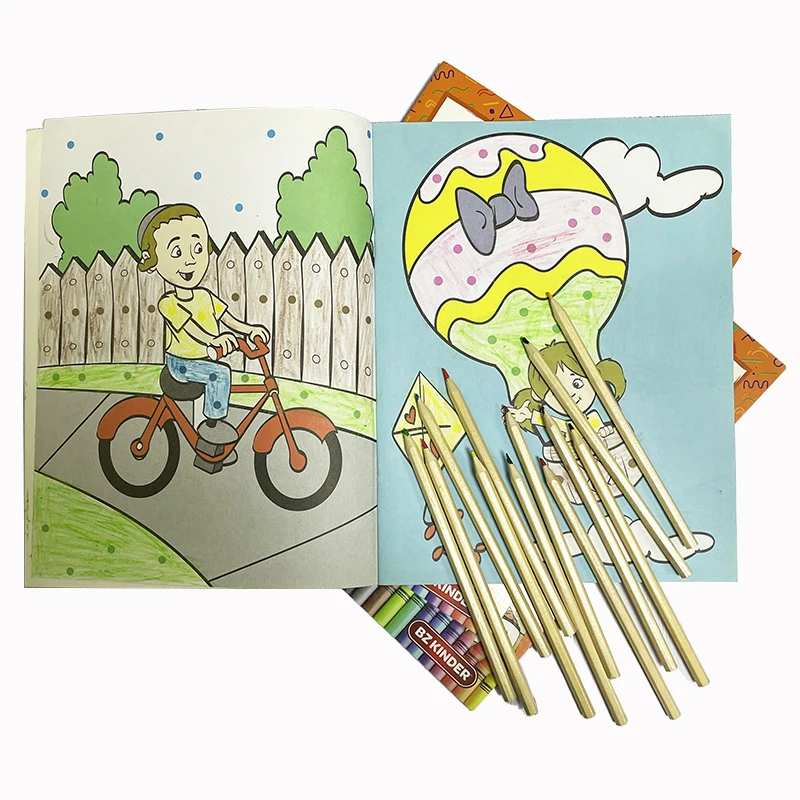 Custom Children Doodle Drawing Colouring Book Printing Colourful Story Coloring Books Printable for Kids Colouring Activity Book