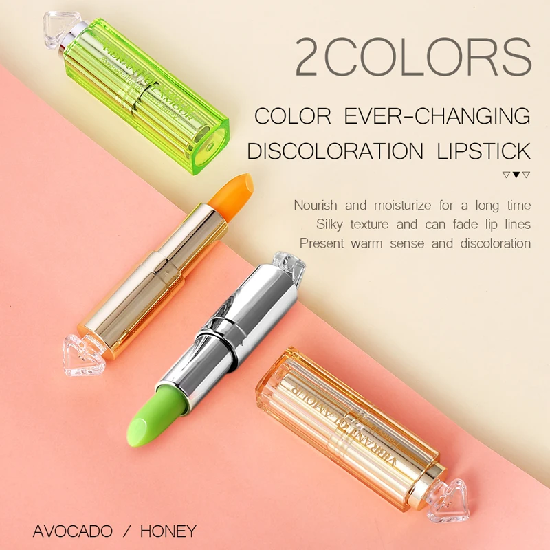 Vibrant Glamour avocado cosmetic long lasting lipstick 2 color can choose for women(3.5g)
