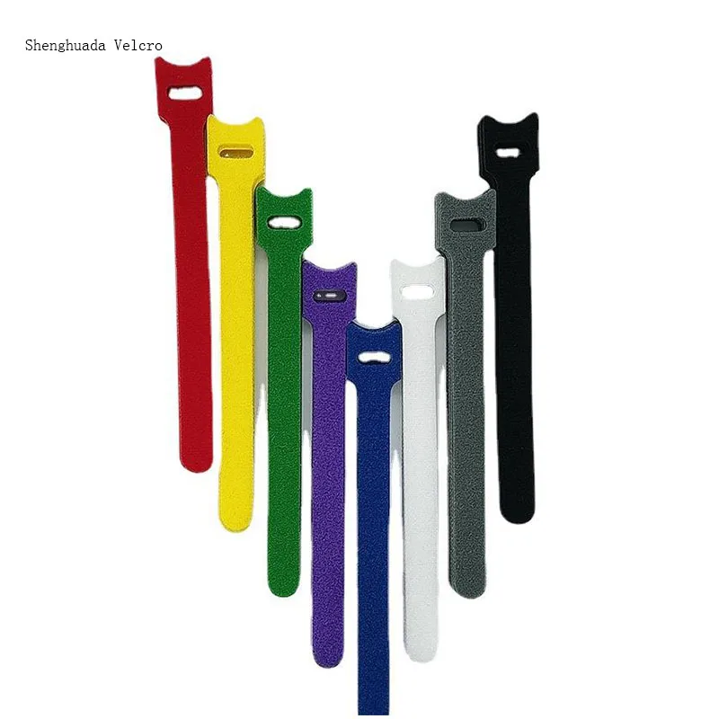 custom color olive green grey 50mm cable ties reusable adjustable hook and loop strap cord wraps tape cable ties