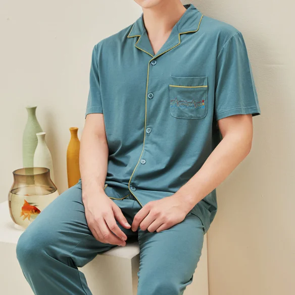 
Leesourcing-Men pajamas bamboo lounge set bamboo pajamas OEKO-TEX standard 100 high quality 