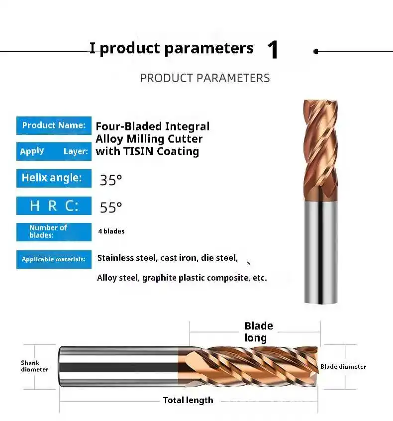 Coated 10mm Straight Shank Ball Nose End Mill Cutter for CNC Router New Condition Tin Coating